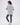 Varsity Stitch Short Sleeve Oversized T-shirt - Light Grey Melange/Black