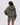 Varsity Oversized Full Zip Hoodie - Olive Green/Marshmallow White