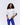 Community Spirit Short Sleeve Oversized T-shirt - White/Cobalt Blue