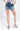 Distressed Medium Wash Mid Rise Denim Shorts