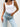 Move Along Square Neck Tank in White