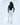 Rib Knit Contrast Hoodie - Forest Green/Marshmallow White