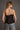 Prosecco Black Rosette Frill Satin Cami Tank