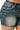Steer Head Embellished Mid Rise Denim Shorts